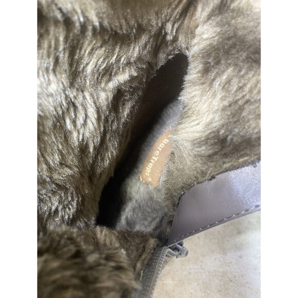 Women’s BareTraps Aide size 9.5 Side Zip Up Leather Faux Fur top Lace Up Brown - Picture 9 of 10